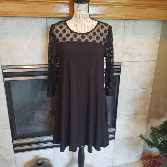 💥 3/$20 Nina Leonardo Medium Black Dress! - Picture 3 of 10